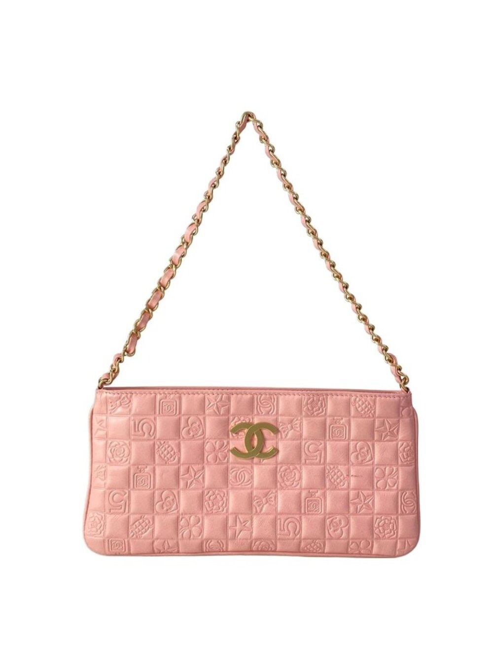 Chanel Shoulder Bag Icon Pink Chain Matt Togo Lambskin